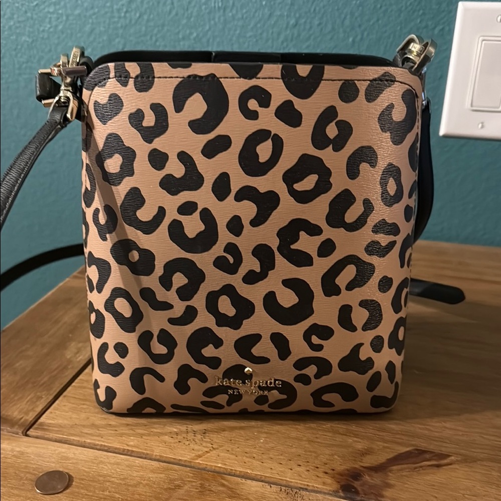 Kate Spade Tan Leopard Print Crossbody Bag